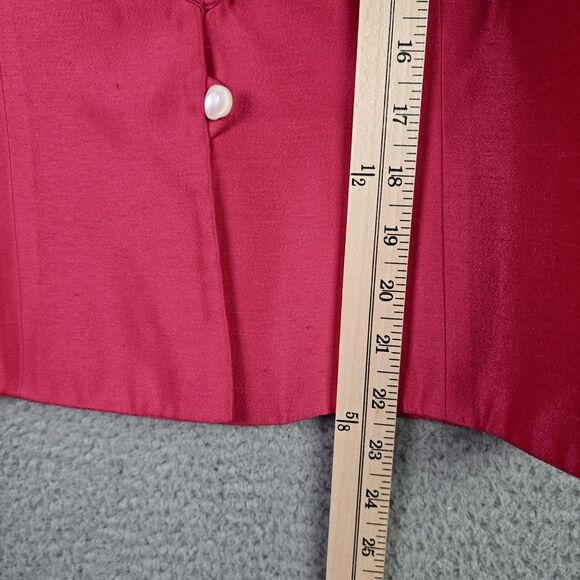 Karen Lawrence Womens Blazer 12 Pink Embroidered Pearl Button 67% Rayon Vintage - Picture 5 of 16